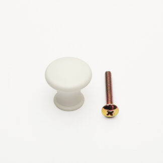 Poignée de bouton de mobilier de haute qualité en alliage d’aluminium robuste, surface: blanc, 24 mm (1 ») KK-T24WT. Poignée KK-T24WT pour tiroir, porte de meuble, armoire de cuisine, armoire de bureau, meubles de maison et bien plus encore, par Suga