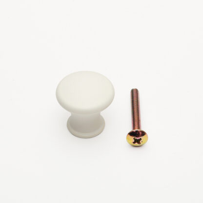 Poignée de bouton de mobilier de haute qualité en alliage d’aluminium robuste, surface: blanc, 24 mm (1 ») KK-T24WT. Poignée KK-T24WT pour tiroir, porte de meuble, armoire de cuisine, armoire de bureau, meubles de maison et bien plus encore, par Suga