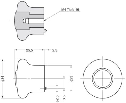 Poignée de bouton de meuble de haute qualité en alliage de zinc, finition: couleur or, satiné mat et poli brillant, 34 mm (1.4 ») KM130SG / SG. Poignée en alliage de zinc pour tiroir, porte de meubles, armoire de cuisine et bien plus encore, par Suga – Image 2