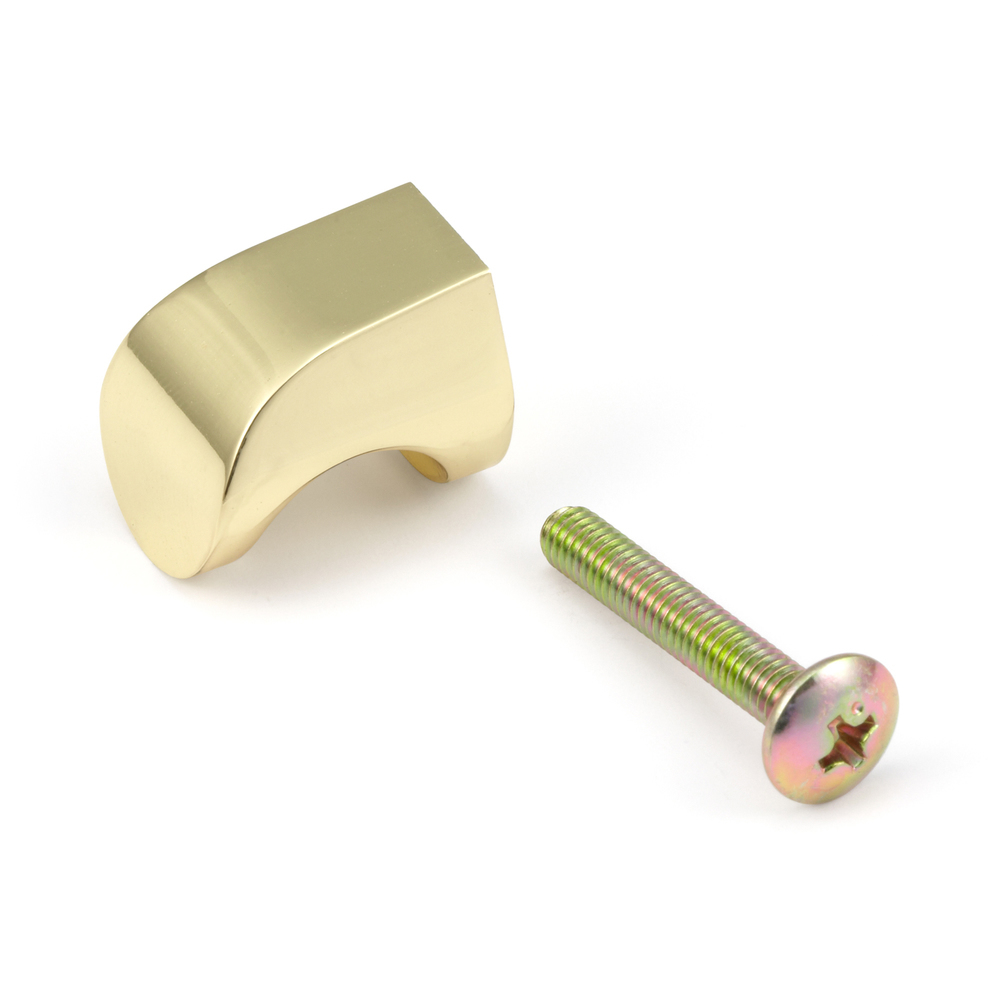 Poignée de bouton de meuble en alliage de zinc de haute qualité, finition: laiton, poli brillant, 16 mm (0,7 ») MKZ-15PB. Poignée en alliage de zinc pour tiroir, porte de meubles, armoire de cuisine, armoire de bureau et bien plus encore, par Sugatsu