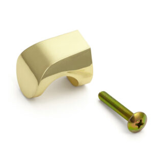 Poignée de bouton de meuble en alliage de zinc de haute qualité, finition: laiton, poli brillant, 21 mm (0,9 ») MKZ-21PB. Poignée en alliage de zinc pour tiroir, porte de meubles, armoire de cuisine, armoire de bureau et bien plus encore, par Sugatsu