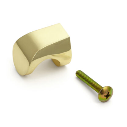 Poignée de bouton de meuble en alliage de zinc de haute qualité, finition: laiton, poli brillant, 21 mm (0,9 ») MKZ-21PB. Poignée en alliage de zinc pour tiroir, porte de meubles, armoire de cuisine, armoire de bureau et bien plus encore, par Sugatsu