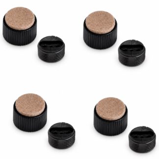 4 pièces de réglage robuste pour meubles, capacité de charge : 600 kg (1323 lbs), surface : noire, ⌀25 mm (63/64"), version : avec tampon feutre, B573-25-BK. Base réglable pour meubles, tables, meubles, pieds de table et bien plus encore, par Kojima (Japon)