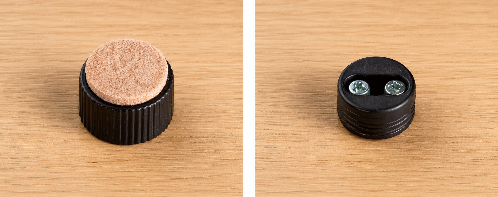 4 pièces de réglage robuste pour meubles, capacité de charge : 600 kg (1323 lbs), surface : noire, ⌀25 mm (63/64"), version : avec tampon feutre, B573-25-BK. Base réglable pour meubles, tables, meubles, pieds de table et bien plus encore, par Kojima (Japon) – Image 7