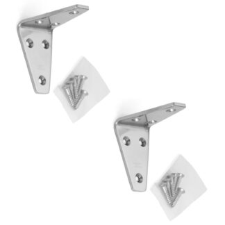 2 pièces support de montage robuste résistant à la corrosion, en acier inoxydable massif, capacité de charge : 16 kg, surface : polie brillante, SV-55M. Supports d’étagère pour cloisons, étagères et bien plus encore, par Sugatsune / LAMP® (Japon)