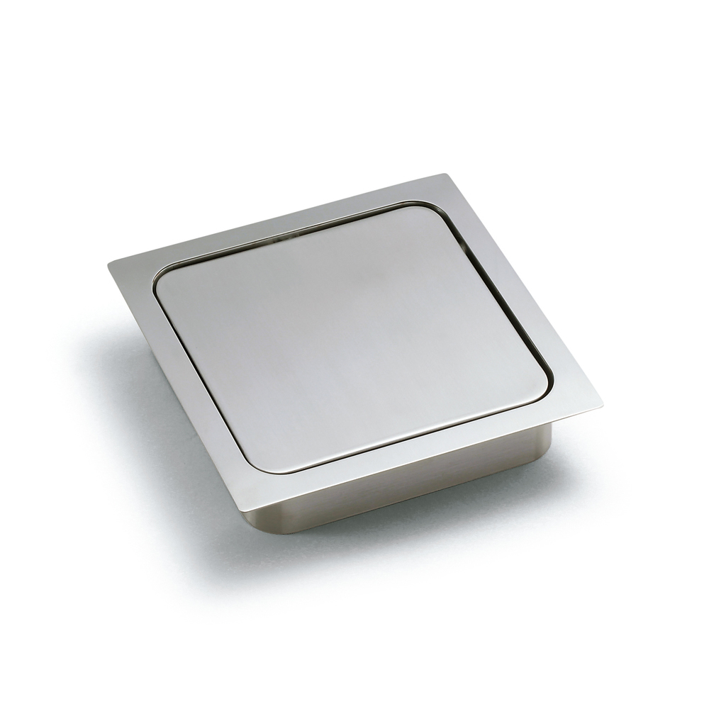 Trappe à déchets de haute qualité avec fermeture amortie, en acier inoxydable, surface : satiné mat, 170 mm (6,7 »), finition : rectangulaire, AD-KH015-HL. Trappe à vidage automatique en acier inoxydable, pour meubles de cuisine et bien plus encore, – Image 2