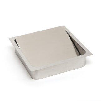 Trappe à vidage de haute qualité avec fermeture amortie, en acier inoxydable, surface : satiné mat, 220 mm (8,7 »), finition : rectangulaire, AD-KH020-HL. Trappe à vidage automatique en acier inoxydable, pour meubles de cuisine et bien plus encore, p