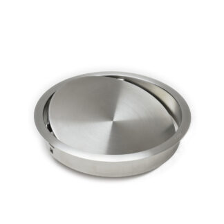 Trappe à vidage de haute qualité avec fermeture amortie, en acier inoxydable, surface : satiné mat, 220 mm (8,7 »), design : de forme ronde, AD-GD020-HL. Trappe à vidage automatique en acier inoxydable, pour meubles de cuisine et bien plus encore, pa