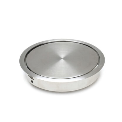 Trappe à vidage de haute qualité avec fermeture amortie, en acier inoxydable, surface : satiné mat, 220 mm (8,7 »), design : de forme ronde, AD-GD020-HL. Trappe à vidage automatique en acier inoxydable, pour meubles de cuisine et bien plus encore, pa – Image 2