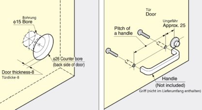 Fermeture à bouton-poussoir pour portes de meubles épaisses de 22 à 25 mm, surface : marron, SL-B251-BR. Poussoir pour la conversion de camping-car, l’intérieur d’un yacht, le mobilier de caravane et bien plus encore, par Sugatsune / LAMP® (Japon) – Image 3