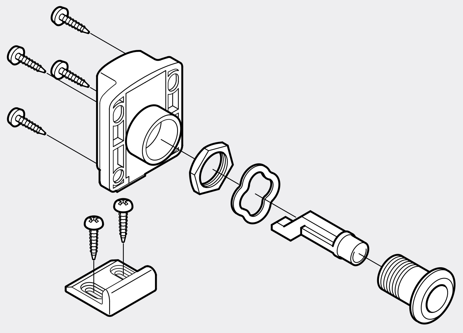 Fermeture à bouton-poussoir pour une épaisseur de porte de 18 à 21 mm, surface : ivoire, SL-B211-I. Poussoir pour la conversion de camping-car, l’intérieur d’un yacht, le mobilier de caravane et bien plus encore, par Sugatsune / LAMP® (Japon) – Image 3