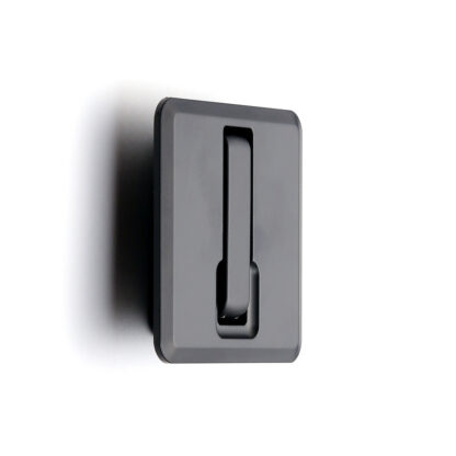 Crochet pliant à ressort carré de haute qualité pour encastrement, surface : noir, mat satiné, 52 mm (2,1 »), NF-K52-BL. Crochet pliant carré à fermeture automatique, pour tinyhouse, camping-car, yacht et bien plus encore, par Sugatsune / LAMP® (Japo – Image 2