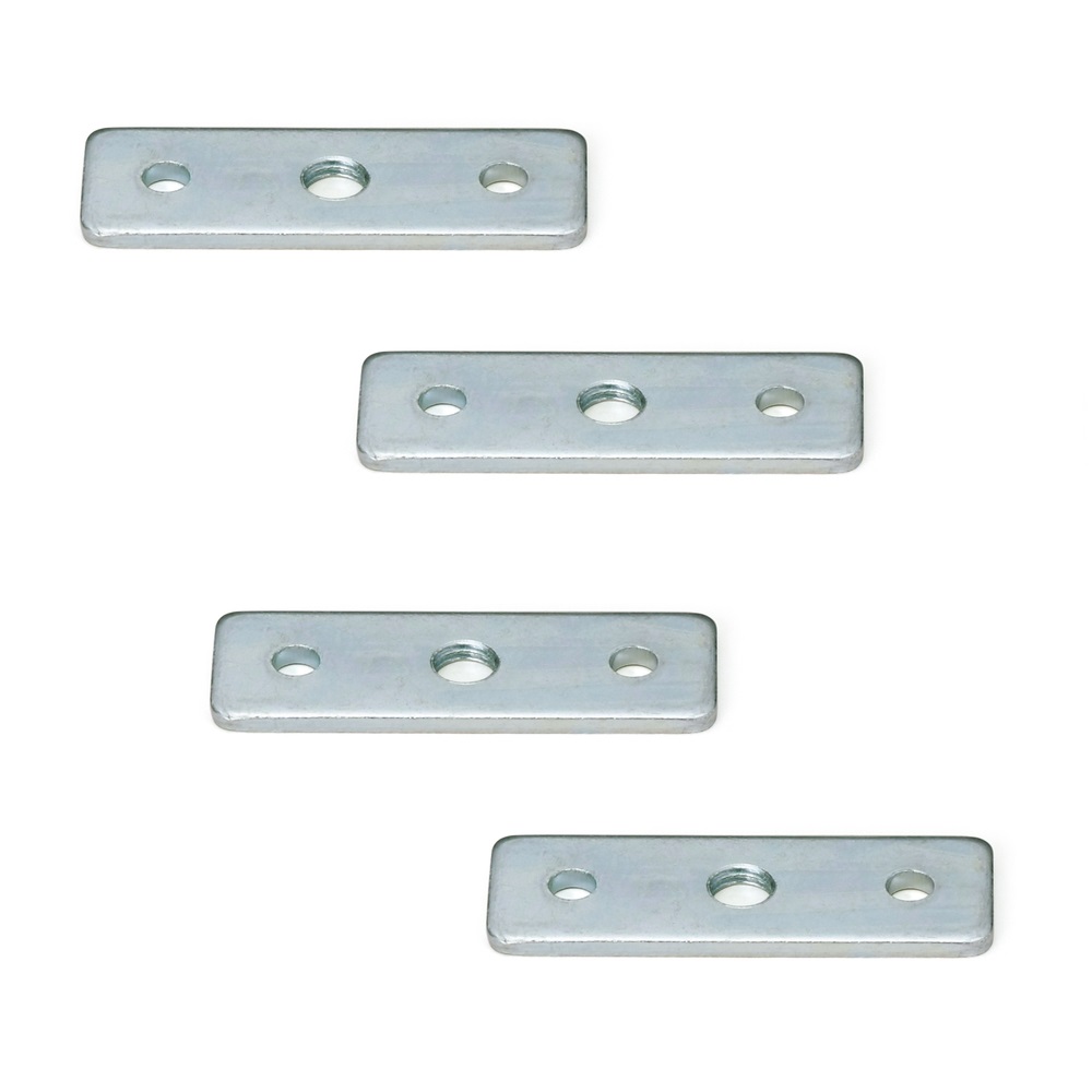 Plaque supérieure rectangulaire en 4 pièces avec filetage M8, plaque de montage, en alliage de zinc massif, 60 mm (2,4 »), AD-561. Plaque de montage, pour pieds de meubles, roulettes de meubles, pieds de machines, pieds d’armoires, pieds de canapé et