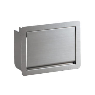 Trappe d’écoulement rectangulaire de haute qualité pour montage vertical avec fermeture amortie, en acier inoxydable, finition : mat satiné, 182 mm (7,2 »), AZ-GD180-HL. Trappe à déchets en acier inoxydable, pour la gastronomie et bien plus encore, p