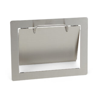 Trappe à déchets rectangulaire de haute qualité avec poignée, pour montage vertical, en acier inoxydable, surface : satiné mat, 310 mm (12,3 »), AZ-HD310-HL. Trappe à déchets en acier inoxydable, pour la gastronomie et bien plus encore, par Sugatsune