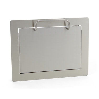 Trappe à déchets rectangulaire de haute qualité avec poignée, pour montage vertical, en acier inoxydable, surface : satiné mat, 310 mm (12,3 »), AZ-HD310-HL. Trappe à déchets en acier inoxydable, pour la gastronomie et bien plus encore, par Sugatsune – Image 2
