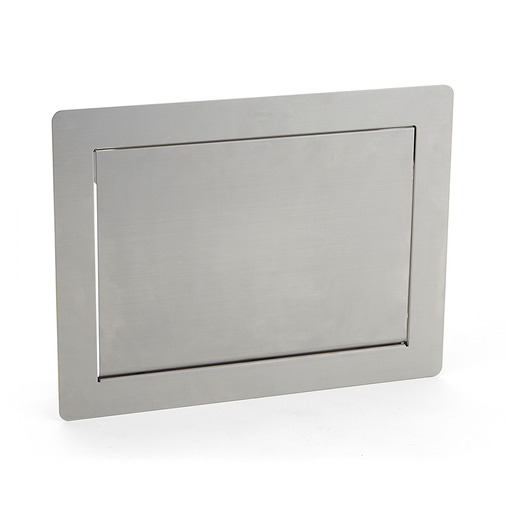 Trappe à ordures rectangulaire de haute qualité pour montage vertical, avec fermeture amortie, en acier inoxydable, surface : satiné mat, 310 mm (12,3 »), AZ-GD310-HL. Trappe à déchets en acier inoxydable, pour la gastronomie et bien plus encore, par – Image 13