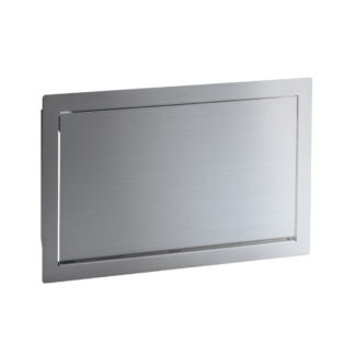 Trappe d’écoulement rectangulaire de haute qualité pour montage vertical, avec fermeture amortie, en acier inoxydable, finition : satiné mat, 400 mm (15,8 »), AZ-GD400-HL. Trappe à déchets en acier inoxydable, pour la gastronomie et bien plus encore,