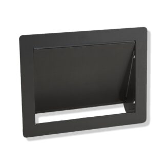 Trappe à ordures rectangulaire de haute qualité pour montage vertical, avec fermeture amortie, en acier inoxydable, finition : noir, 310 mm (12,3 »), AZ-GD310-BL. Trappe à déchets en acier inoxydable, pour la gastronomie et bien plus encore, par Suga