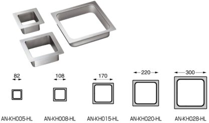 Décharge à ordures rectangulaire de haute qualité, en acier inoxydable, surface : satiné mat, 194 mm (7,7 »), AN-KH020-HL. Jetoir à déchets en acier inoxydable, pour la gastronomie, l’aménagement de magasins, le salon de beauté et bien plus encore, p – Image 4