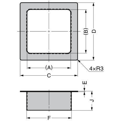 Décharge à ordures rectangulaire de haute qualité, en acier inoxydable, surface : satiné mat, 194 mm (7,7 »), AN-KH020-HL. Jetoir à déchets en acier inoxydable, pour la gastronomie, l’aménagement de magasins, le salon de beauté et bien plus encore, p – Image 2