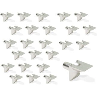 25 pièces de support d’étagère en alliage de zinc, surface : nickelée, 5 mm (0,2 po) 8114207. Supports de plancher 8114207 pour rangée de trous, étagères, étagères, étagères, armoires, étagères, armoires, étagères, étagères