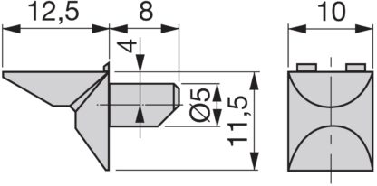 25 pièces de support d’étagère en alliage de zinc, surface : nickelée, 5 mm (0,2 po) 8114207. Supports de plancher 8114207 pour rangée de trous, étagères, étagères, étagères, armoires, étagères, armoires, étagères, étagères – Image 2