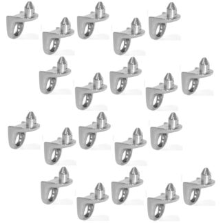 20 pièces de support d’étagère en alliage de zinc, surface: nickelé 8014107. Supports de sol en alliage de zinc pour étagères, étagères, armoires, étagères, étagères, armoires, étagères et bien plus encore, d’EMUCA