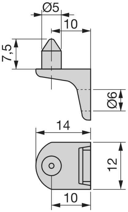 20 pièces de support d’étagère en alliage de zinc, surface: nickelé 8014107. Supports de sol en alliage de zinc pour étagères, étagères, armoires, étagères, étagères, armoires, étagères et bien plus encore, d’EMUCA – Image 2
