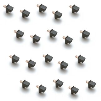 20 supports d’étagères de haute qualité, en polyamide robuste, capacité de charge : 200 kg (441 lbs), surface : marron, design : plat, SS-323BR. Supports d’étagère pour étagères, étagères d’armoires, étagères et bien plus encore, par Sugatsune / LAMP® (Ja
