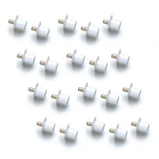 20 supports d’étagères de haute qualité, en polyamide robuste, capacité de charge : 30 kg (67 lb), surface : blanche, finition : ronde, SS-324W. Supports d’étagère pour étagères, étagères d’armoires, étagères et bien plus encore, par Sugatsune / LAMP® (Ja