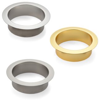 Couvercle de haute qualité pour poubelle, en forme d'anneau, Ø136 mm, pour montage dans le plan de travail. Trappe pour bac à déchets en acier inoxydable massif de Sugatsune / LAMP® (Japon)