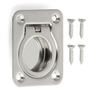 Poignée pliante en acier inoxydable de 50 mm (2 ») SUS304 980642. Poignée pliante en acier inoxydable en forme d’anneau en acier inoxydable V2A, poli brillant, pour rabat d’inspection, porte d’inspection, environnement humide, navire, caravane par Su