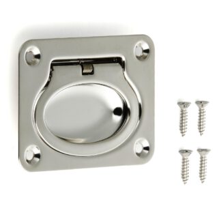 Poignée pliante en acier STainless SUS304 de 75 mm (3 po), 980643 de 75 mm (3 po). Poignée pliante en acier inoxydable en forme d’anneau en acier inoxydable V2A, poli brillant, à ressort, pour volet d’inspection, porte d’inspection, environnement humide, 
