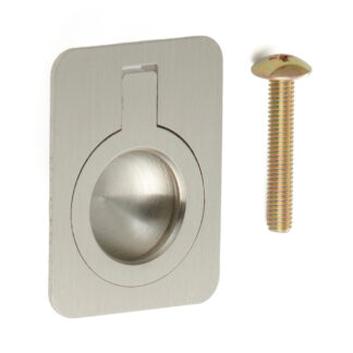 Poignée pliante en forme d’anneau en laiton, finition: bronze blanc, satiné mat, 30,5 mm (1.3 ») 587-40WB. Poignée annulaire 587-40WB pour camping-car, bateau, trappe d’inspection, porte d’inspection, par Sugatsune / LAMP® (Japon)
