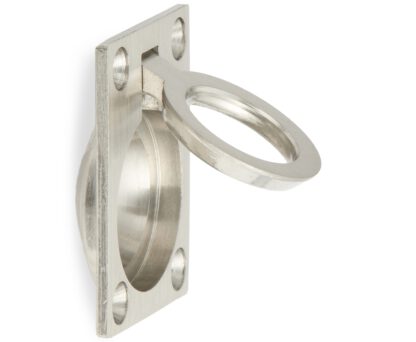 Poignée pliante en forme d’anneau en laiton, finition: bronze blanc, satiné mat, 30,5 mm (1.3 ») 587B-40WB. Poignée annulaire 587B-40WB pour camping-car, bateau, trappe d’inspection, porte d’inspection, par Sugatsune / LAMP® (Japon) – Image 5