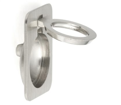 Poignée pliante en forme d’anneau en laiton, finition: bronze blanc, satiné mat, 38 mm (1.5 ») 587-50WB. Poignée annulaire 587-50WB pour camping-car, bateau, trappe d’inspection, porte d’inspection, par Sugatsune / LAMP® (Japon) – Image 5