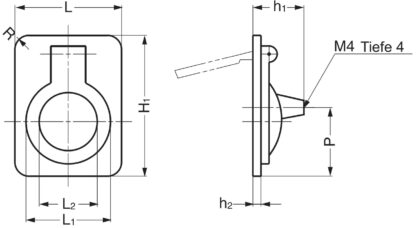 Poignée pliante en forme d’anneau en laiton, finition: bronze blanc, satiné mat, 38 mm (1.5 ») 587-50WB. Poignée annulaire 587-50WB pour camping-car, bateau, trappe d’inspection, porte d’inspection, par Sugatsune / LAMP® (Japon) – Image 3