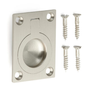 Poignée pliante en forme d’anneau en laiton, finition: bronze blanc, satiné mat, 38 mm (1.5 ») 587B-50WB. Poignée annulaire 587B-50WB pour camping-car, bateau, trappe d’inspection, porte d’inspection, par Sugatsune / LAMP® (Japon)
