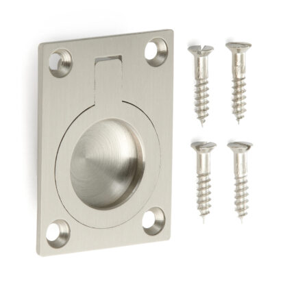 Poignée pliante en forme d’anneau en laiton, finition: bronze blanc, satiné mat, 38 mm (1.5 ») 587B-50WB. Poignée annulaire 587B-50WB pour camping-car, bateau, trappe d’inspection, porte d’inspection, par Sugatsune / LAMP® (Japon)