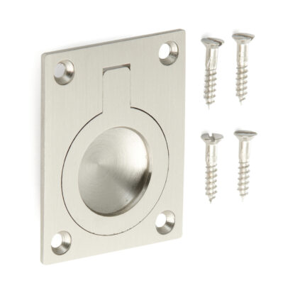 Poignée pliante en forme d’anneau en laiton, finition : bronze blanc, satiné mat, 47,5 mm (1,9 ») 587B-60WB. Poignée annulaire 587B-60WB pour camping-car, bateau, trappe d’inspection, porte d’inspection, par Sugatsune / LAMP® (Japon)
