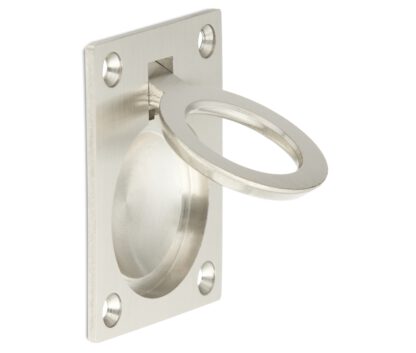 Poignée pliante en forme d’anneau en laiton, finition : bronze blanc, satiné mat, 47,5 mm (1,9 ») 587B-60WB. Poignée annulaire 587B-60WB pour camping-car, bateau, trappe d’inspection, porte d’inspection, par Sugatsune / LAMP® (Japon) – Image 5