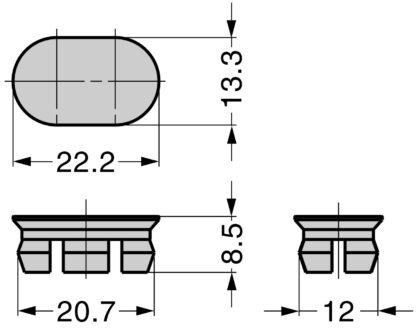 2 pièces capuchon en plastique robuste PBT, noir, 22,2 mm (0,9 ») KMHC-BL. Couvercle KMHC-BL pour poignée industrielle, poignée d’appareil, par Sugatsune / LAMP® (Japon) – Image 2