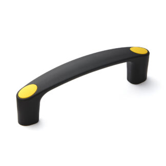 Poignée d’appareil robuste de haute qualité en nylon renforcé, noir avec capuchons de couverture jaunes, MJH-150-YE de 150 mm (6 »). Poignée de machine MJH-150-YE pour armoires industrielles, équipements de production, construction mécanique, par Sug