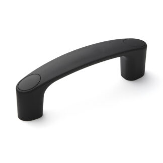 Poignée d’appareil robuste de haute qualité en nylon renforcé, noir avec capuchons de couverture noirs, 120 mm (4,8 ») MJH-120-BL. Poignée de machine MJH-120-BL pour armoires industrielles, équipements de production, construction mécanique, par Sugat