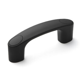 Poignée d’appareil robuste de haute qualité en nylon renforcé, noir avec capuchons de couvercle noirs, 93 mm (3,7 ») MJH-93-BL. Poignée de machine MJH-93-BL pour armoires industrielles, usines de production, construction mécanique, par Sugatsune / LA