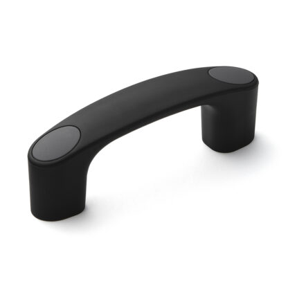 Poignée d’appareil robuste de haute qualité en nylon renforcé, robuste, noir avec capuchons de couverture gris, 93 mm (3.7 ») MJH-93-GR. Poignée de machine MJH-93-GR pour armoires industrielles, usines de production, construction mécanique, par Sugat
