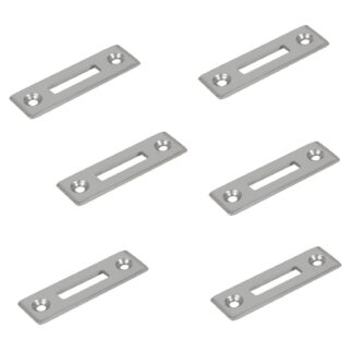 6 pièces de gâche vissée robuste, en acier, surface : nickelée, 50 mm (1-31/32"), 14.01.510-1.