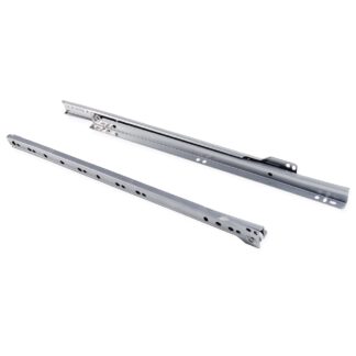 Guides de poussée à rouleaux, extension partielle, gris métallisé, RAL 9022, peint, 300 mm (11,9 ») E.T30C.30.AL. Guides coulissants à rouleaux en acier avec extension partielle, pour tiroir en bois, tiroir à plateau, tiroir en bois, meubles de cuisi