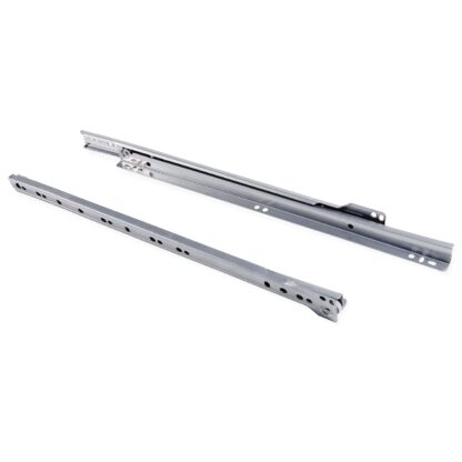 Guides de poussée à rouleaux, extension partielle, gris métallisé, RAL 9022, peint, 300 mm (11,9 ») E.T30C.30.AL. Guides coulissants à rouleaux en acier avec extension partielle, pour tiroir en bois, tiroir à plateau, tiroir en bois, meubles de cuisi